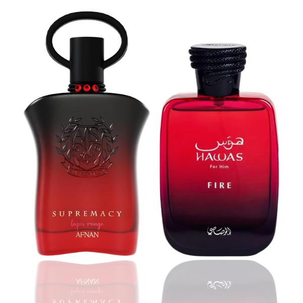 Supremacy Tapis Rouge + Hawas Fire — 2-Piece Set by Qamare — Authentic Arabic Fragrance | Qamare