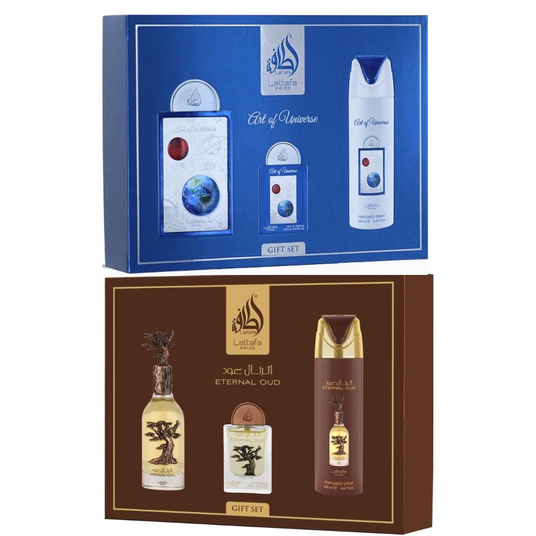 Eternal Oud Gift Set + Art Of Universe Gift Set — 2-Piece Set by Qamare — Authentic Arabic Fragrance | Qamare