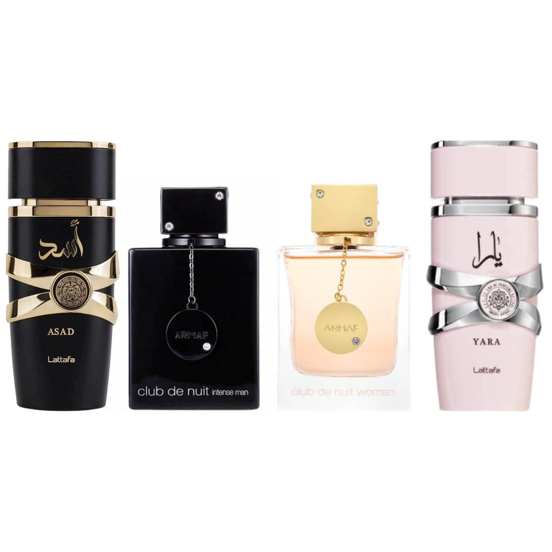 Asad + Yara + 2 More — 4-Piece Bundle by Qamare — Authentic Arabic Fragrance | Qamare