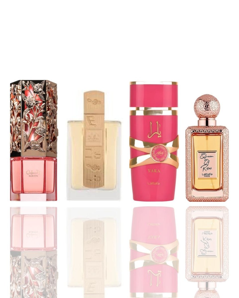 Raneen + Angham + 2 More — 4-Piece Bundle by Qamare — Authentic Arabic Fragrance | Qamare