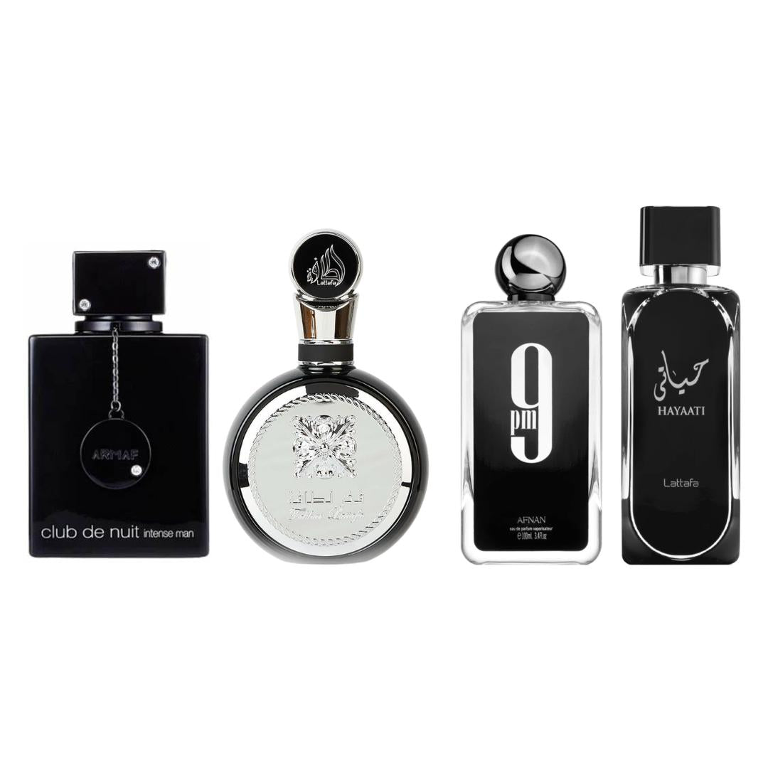 Lattafa Hayaati + Fakhar + 2 More — 4-Piece Bundle by Lattafa — Authentic Arabic Fragrance | Qamare