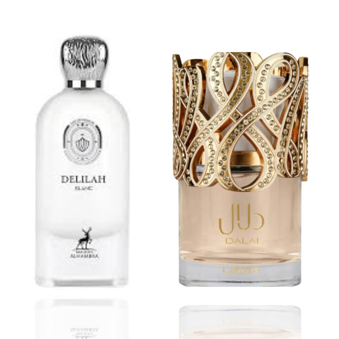Delilah Blanc + Dalal — 2-Piece Set by Qamare — Authentic Arabic Fragrance | Qamare