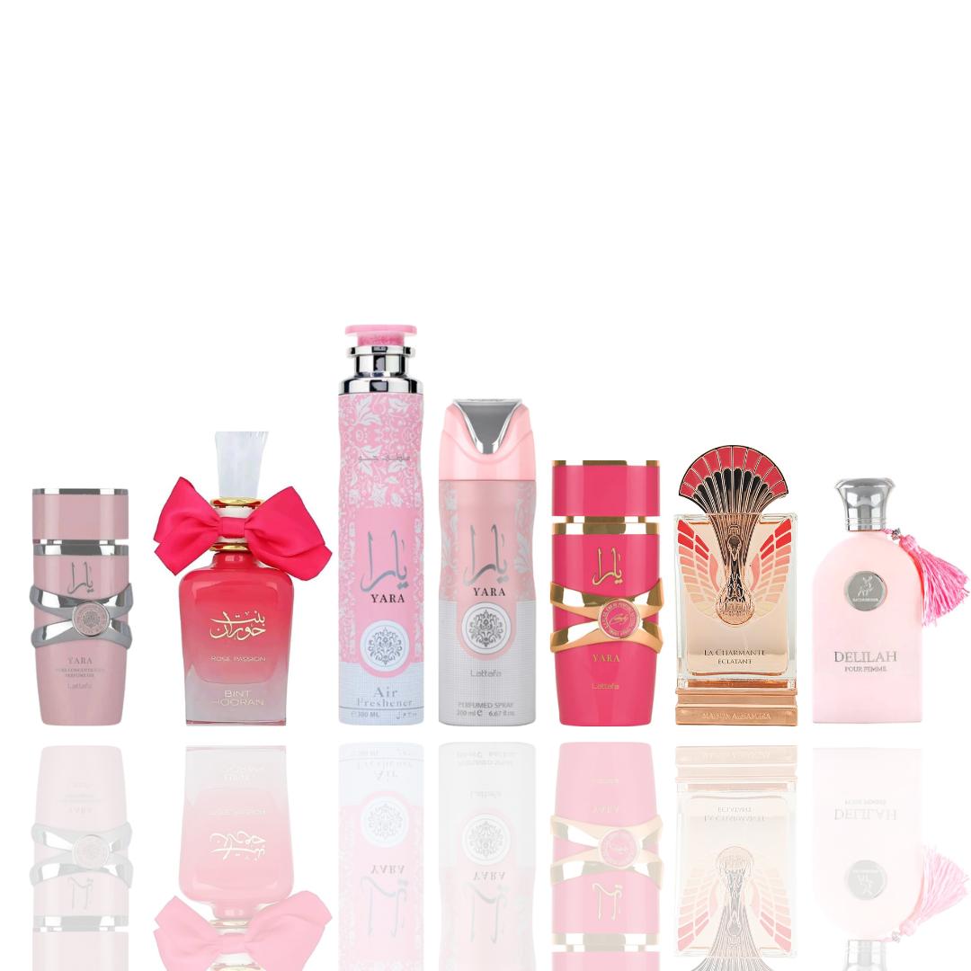 Yara + Bint Hooran Ross Passion + 5 More — 7-Piece Bundle by Qamare — Authentic Arabic Fragrance | Qamare
