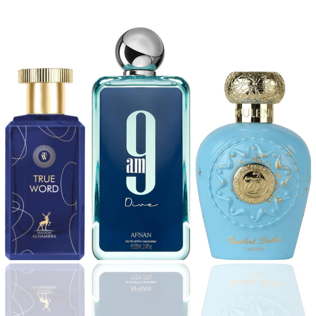 True Word + Opulent Dubai + 1 More — 3-Piece Bundle by Qamare — Authentic Arabic Fragrance | Qamare