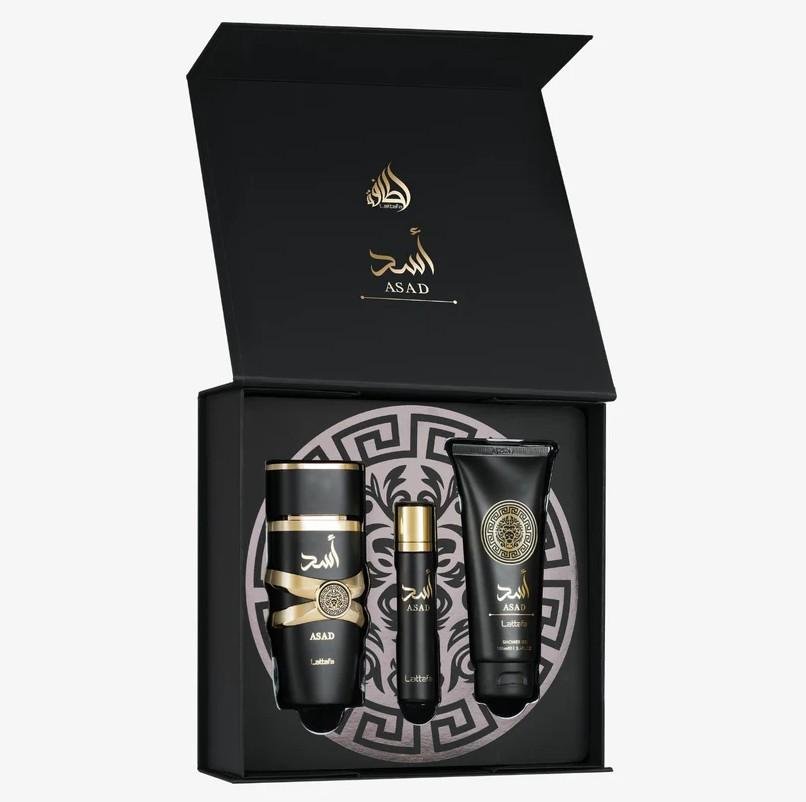 Asad Pcs Gift Set by Qamare — Authentic Arabic Fragrance | Qamare