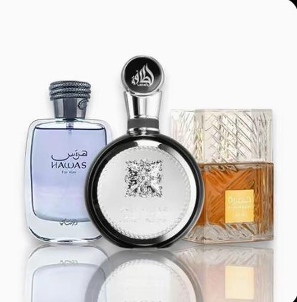 Lattafa Rasasi Hawas + Fakhar + 1 More — 3-Piece Bundle by Lattafa — Authentic Arabic Fragrance | Qamare