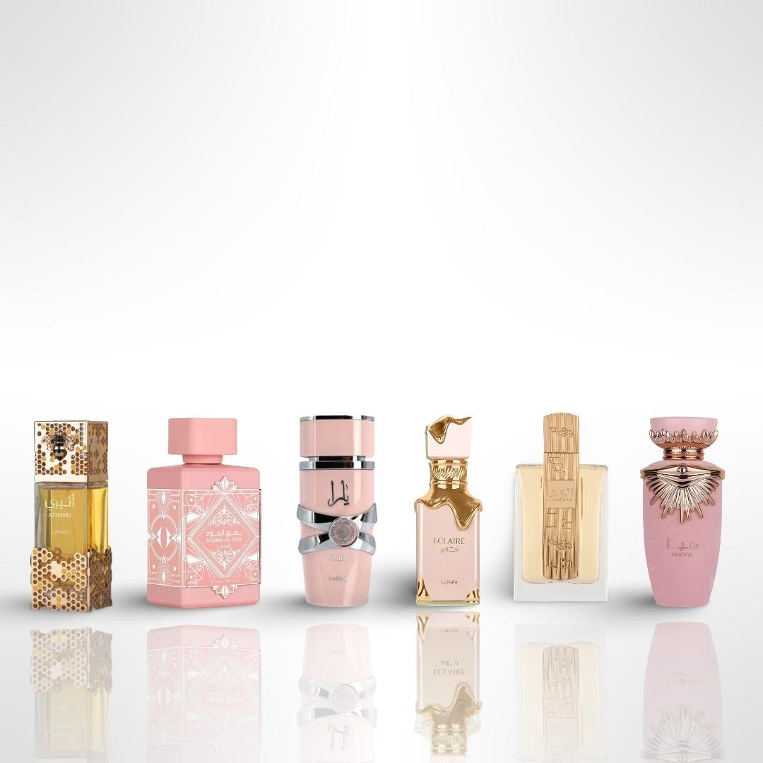 Lattafa Atheeri + Badee Al Oud + 4 More — 6-Piece Bundle by Lattafa — Authentic Arabic Fragrance | Qamare