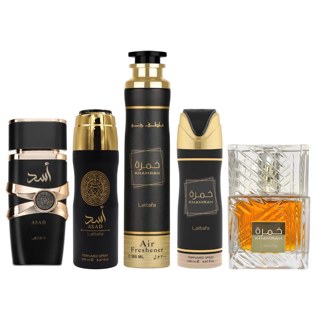 Asad + Khamrah + 3 More — 5-Piece Bundle by Qamare — Authentic Arabic Fragrance | Qamare