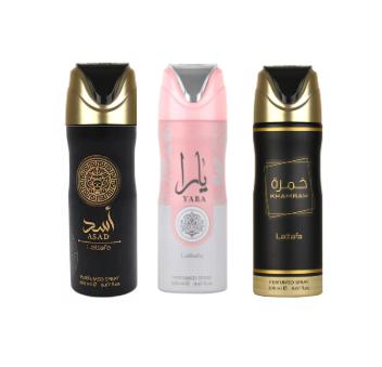 Lattafa Deodorant 3pc Set Yara Deodorant 200ml by Lattafa — Authentic Arabic Fragrance | Qamare