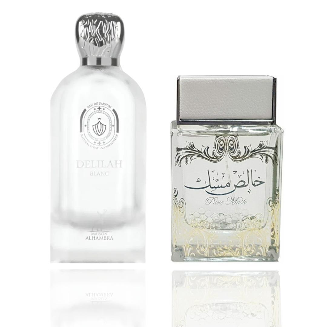 Delilah Blanc + Musk — 2-Piece Set by Qamare — Authentic Arabic Fragrance | Qamare