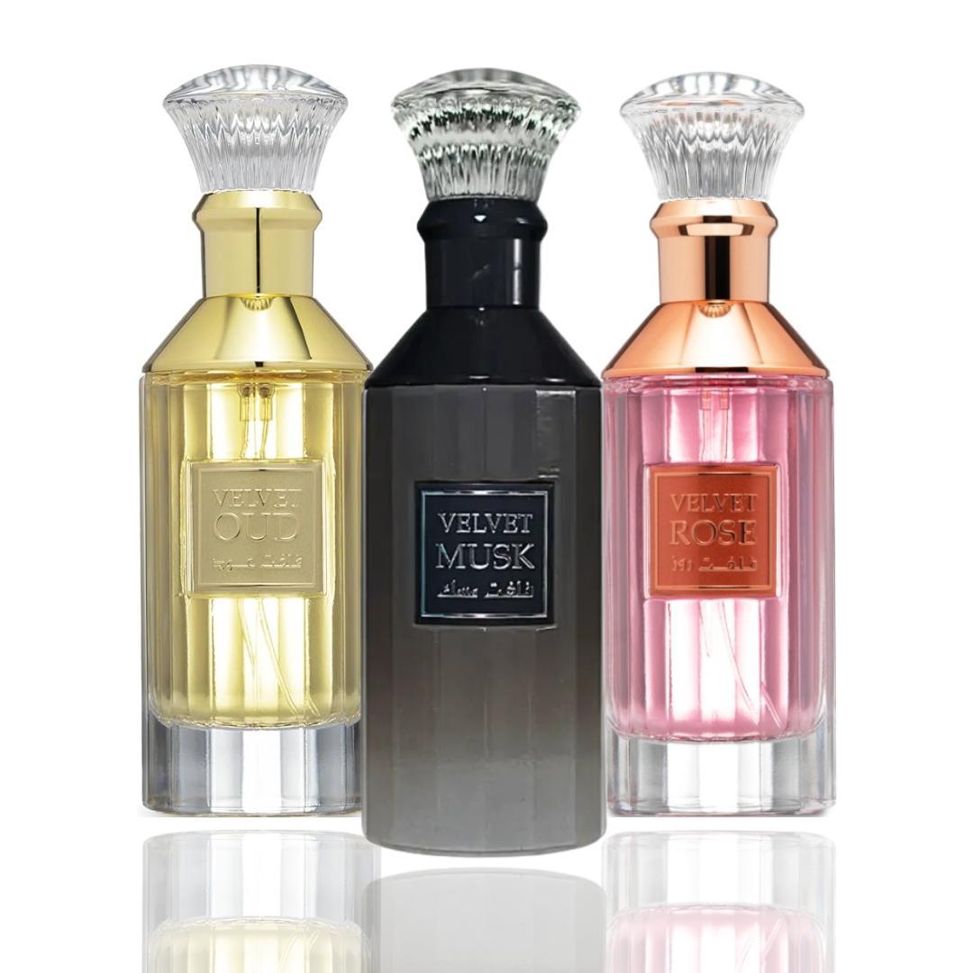 Velvet Oud + Velvet Musk + 1 More — 3-Piece Bundle by Qamare — Authentic Arabic Fragrance | Qamare