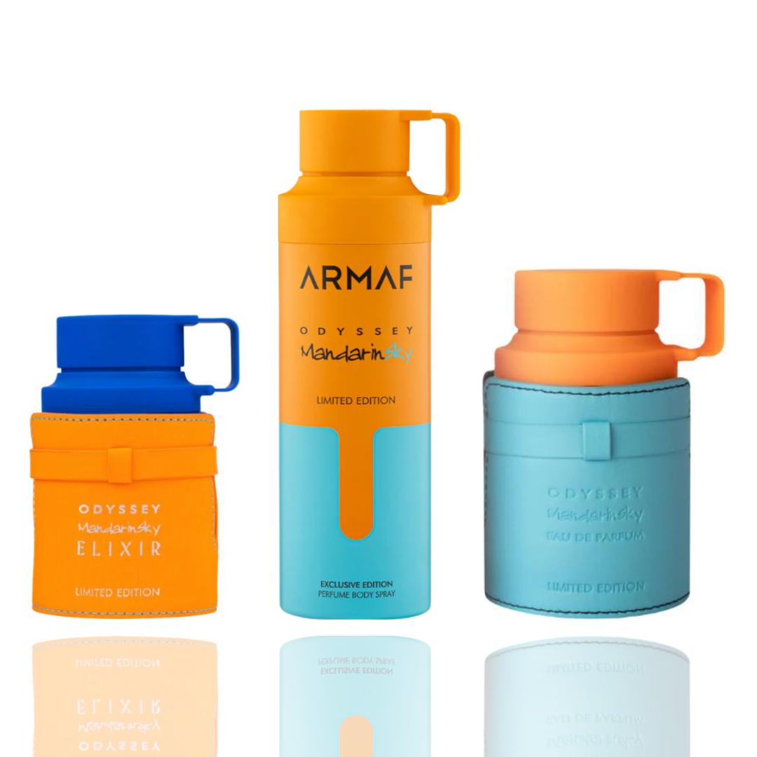 Odyssey Mandarin Sky Elixir + Odyssey Mandarin Sky + 1 More — by Qamare — Authentic Arabic Fragrance | Qamare