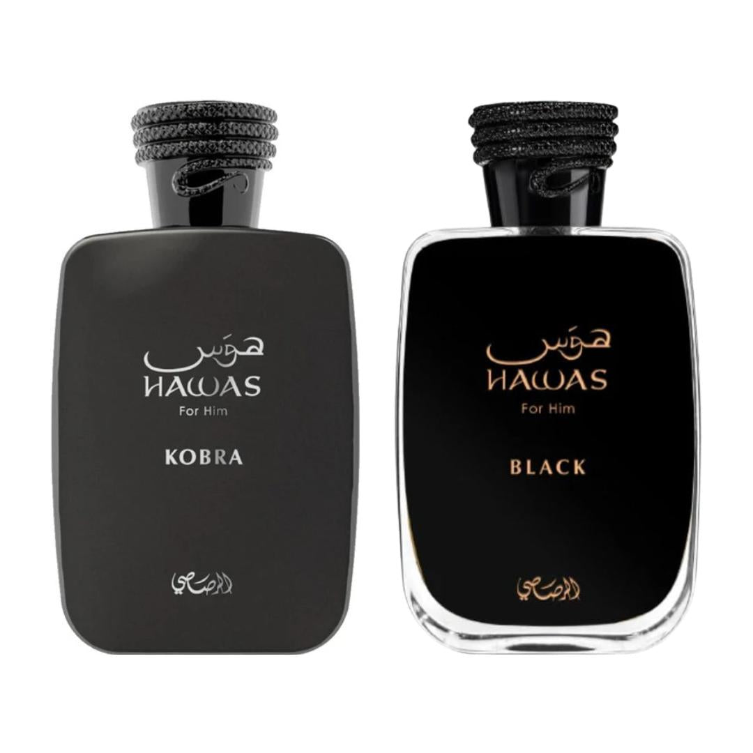 Hawas Kobra + Hawas Black — 2-Piece Set by Qamare — Authentic Arabic Fragrance | Qamare