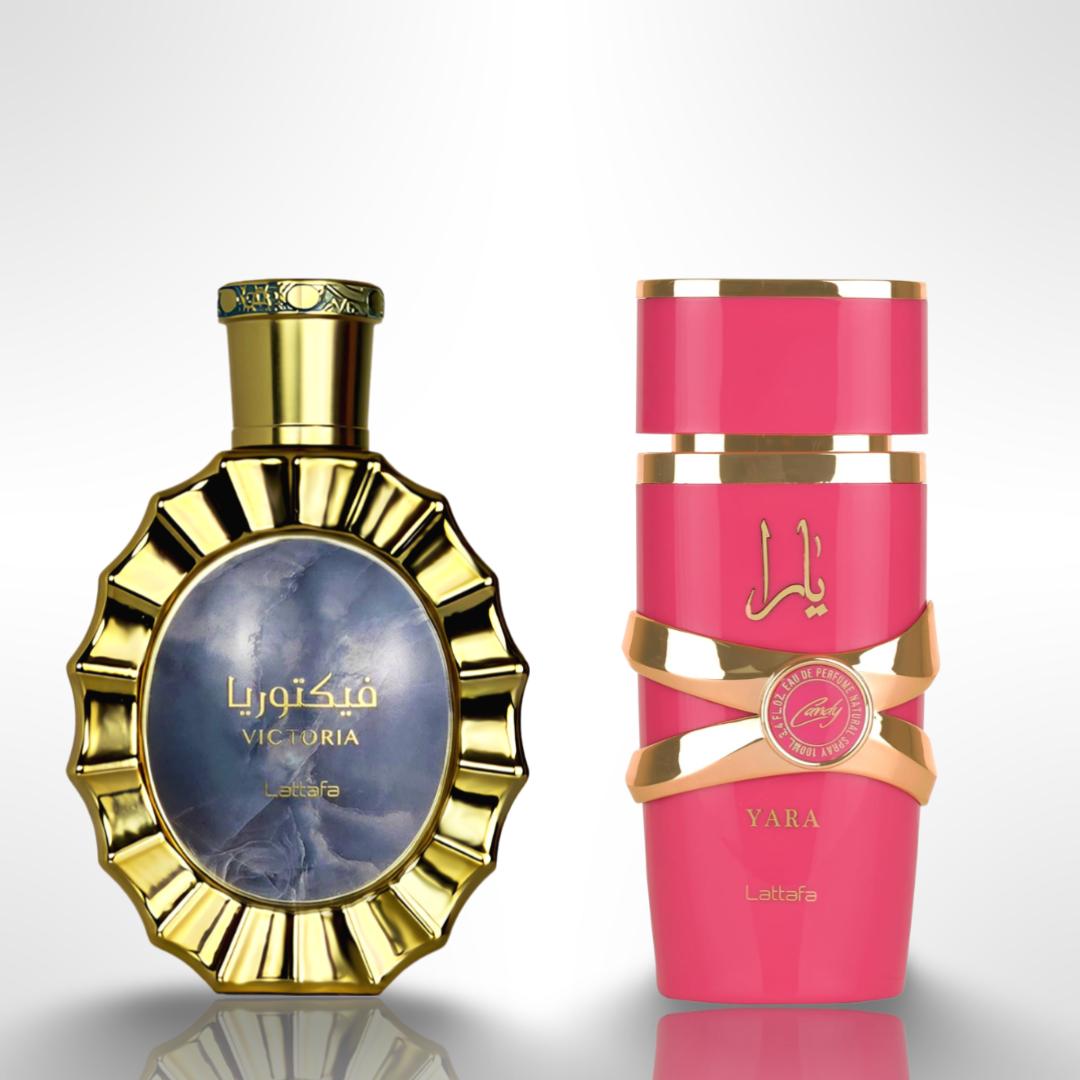 Lattafa Victoria + Yara Candy — 2-Piece Set by Lattafa — Authentic Arabic Fragrance | Qamare