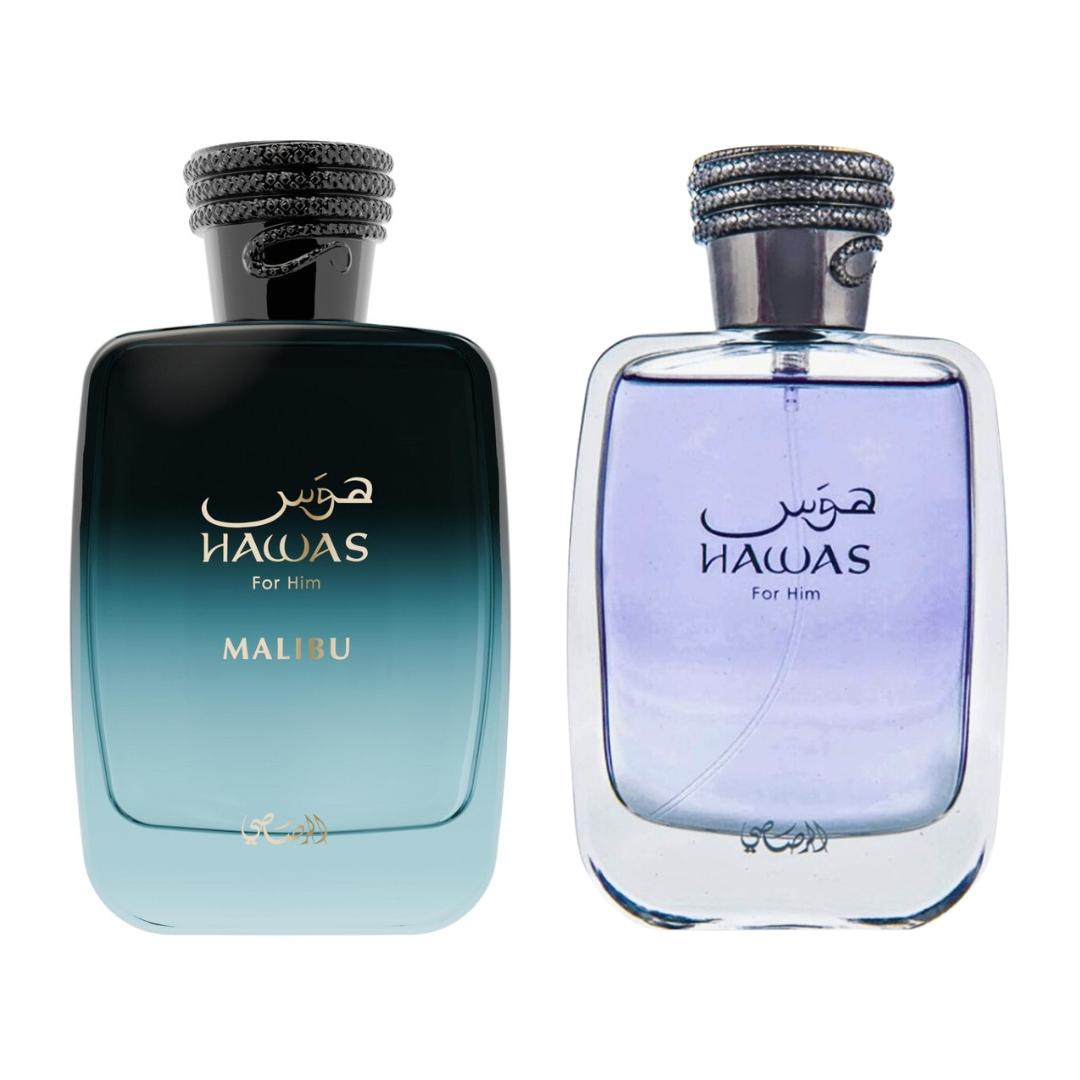 Hawas Malibu + Hawas — 2-Piece Set by Qamare — Authentic Arabic Fragrance | Qamare