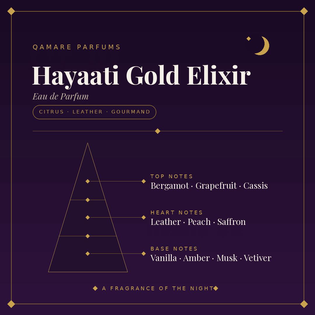Lattafa Hayaati Gold Elixir Eau de Parfum 100ml by Lattafa — Authentic Arabic Fragrance | Qamare