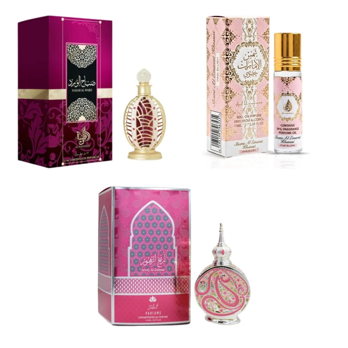 The Oil Trio — 3 Concentrated Oils by Qamare — Authentic Arabic Fragrance | Qamare