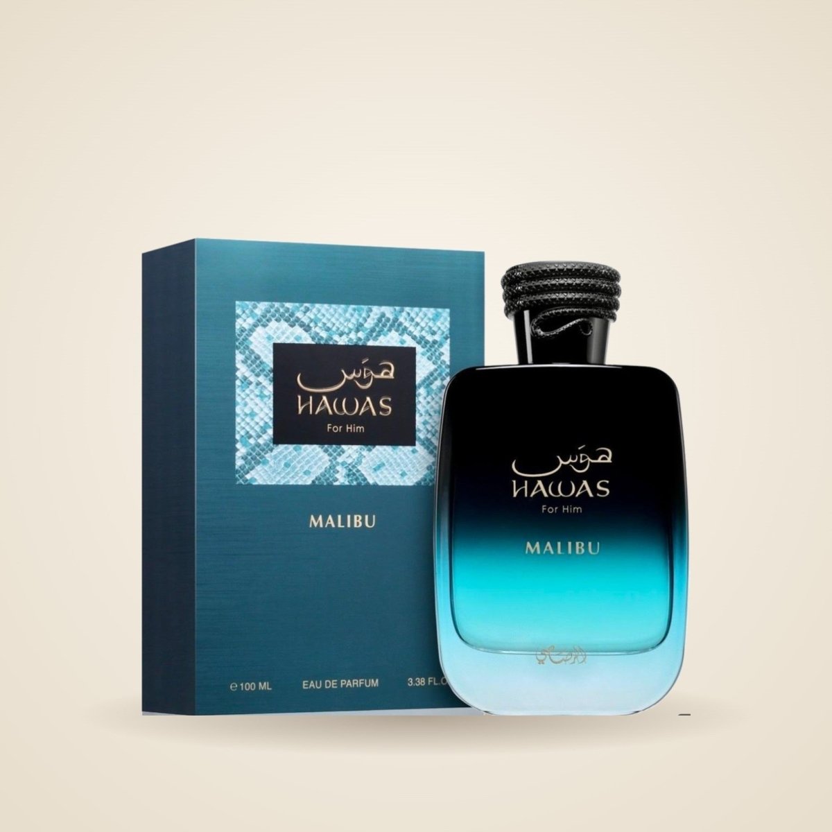 Rasasi Hawas Malibu Distinct Bottle Eau de Parfum 100ml by Rasasi — Authentic Arabic Fragrance | Qamare